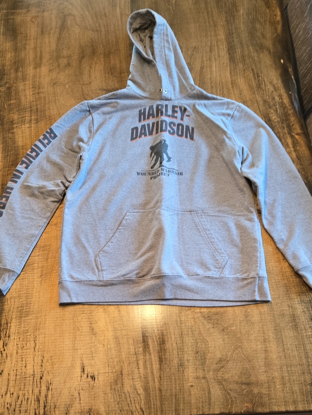 Harley-Davidson Gray Pullover Hoodie with Black Graphic
